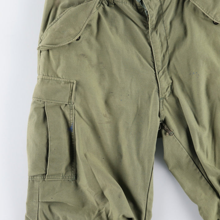 1970'S US Army M-65 Military Cargo Pants, Made in USA, Men's, W35 equivalent Nylon Khaki type sage green Vintage Second Hand