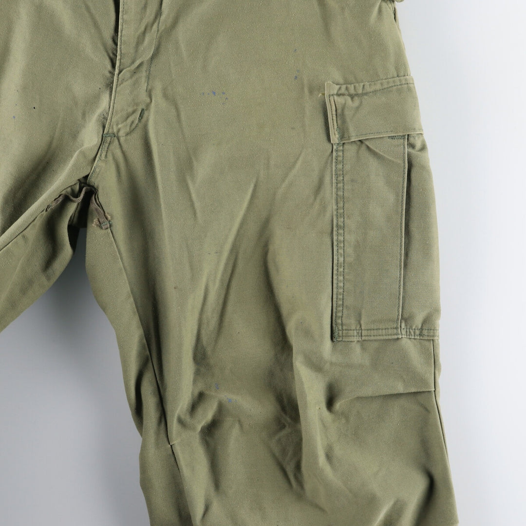 1970'S US Army M-65 Military Cargo Pants, Made in USA, Men's, W35 equivalent Nylon Khaki type sage green Vintage Second Hand