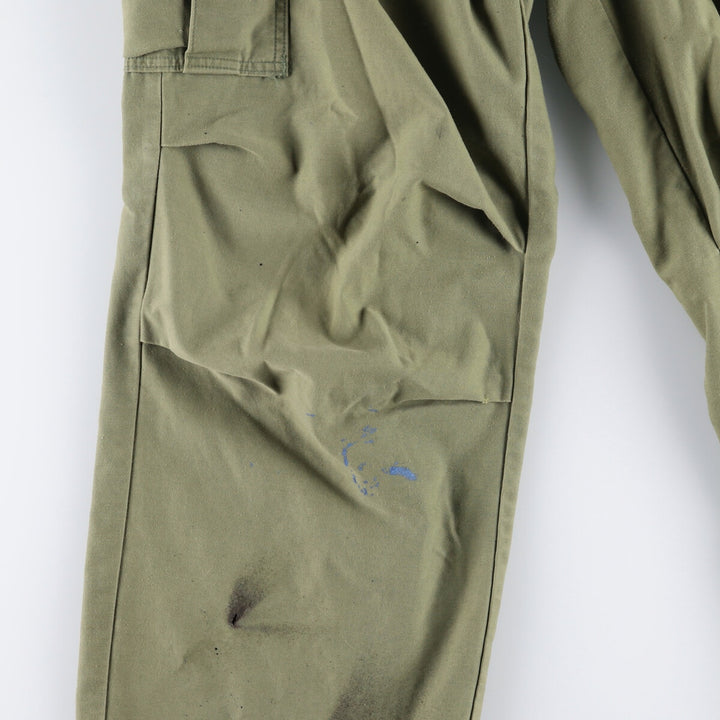 1970'S US Army M-65 Military Cargo Pants, Made in USA, Men's, W35 equivalent Nylon Khaki type sage green Vintage Second Hand