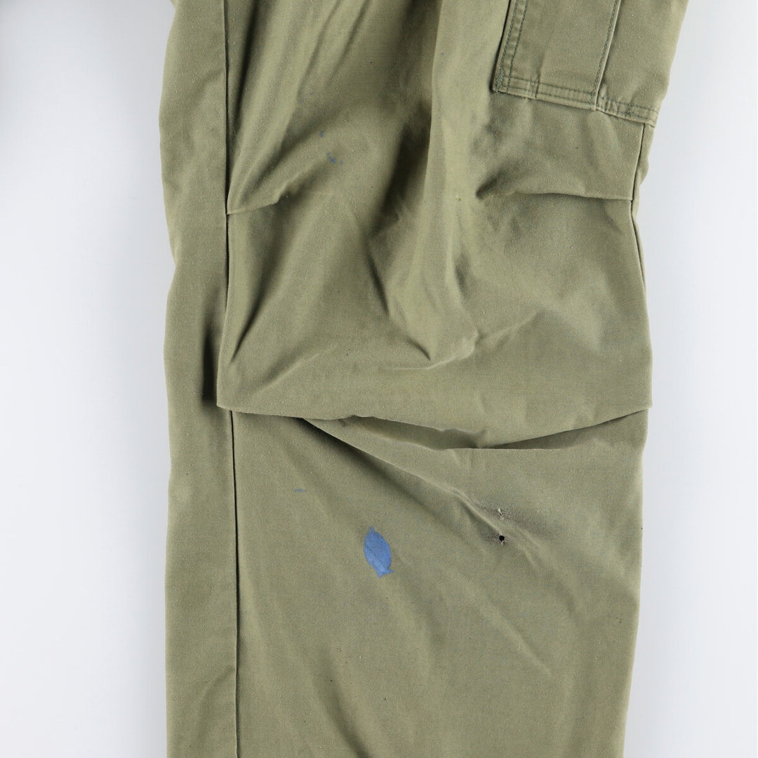 1970'S US Army M-65 Military Cargo Pants, Made in USA, Men's, W35 equivalent Nylon Khaki type sage green Vintage Second Hand