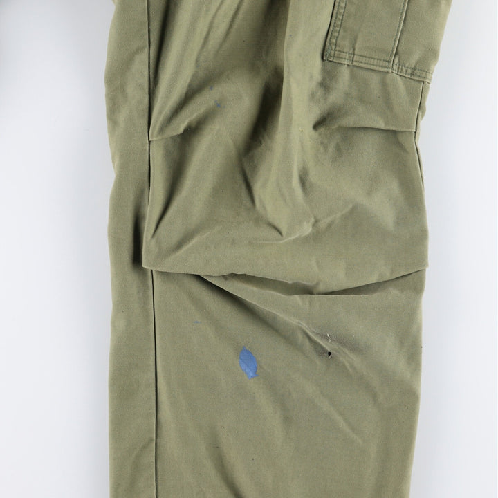 1970'S US Army M-65 Military Cargo Pants, Made in USA, Men's, W35 equivalent Nylon Khaki type sage green Vintage Second Hand