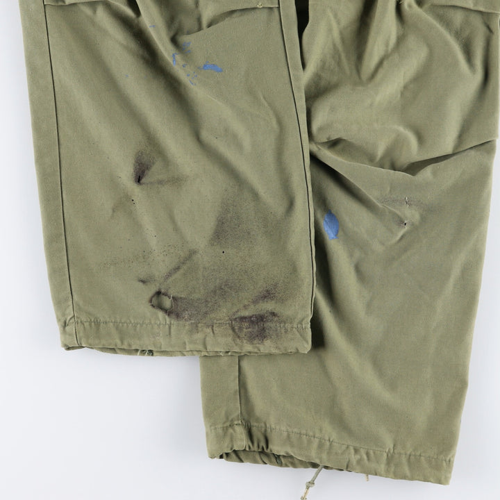 1970'S US Army M-65 Military Cargo Pants, Made in USA, Men's, W35 equivalent Nylon Khaki type sage green Vintage Second Hand