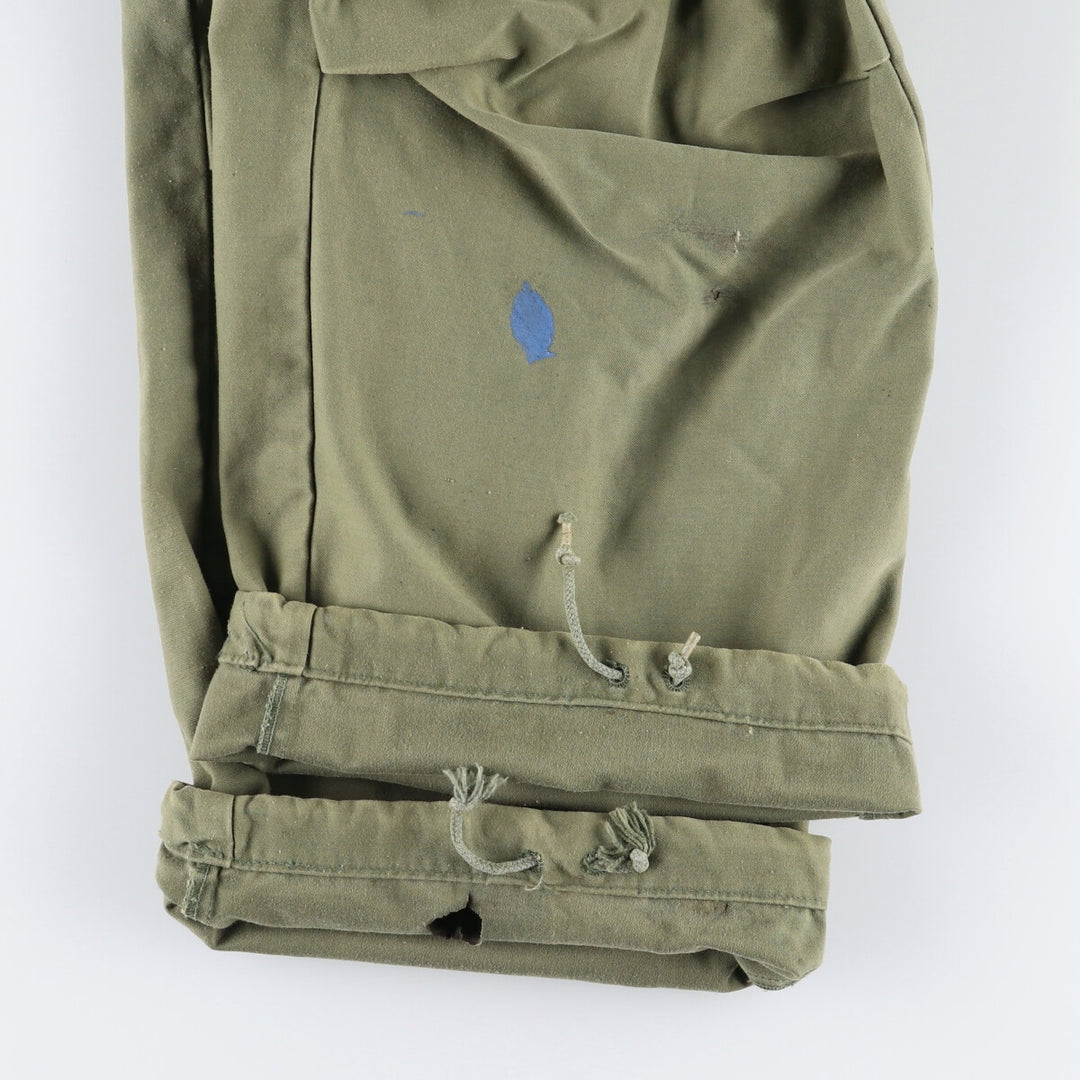 1970'S US Army M-65 Military Cargo Pants, Made in USA, Men's, W35 equivalent Nylon Khaki type sage green Vintage Second Hand