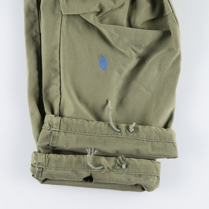 1970'S US Army M-65 Military Cargo Pants, Made in USA, Men's, W35 equivalent Nylon Khaki type sage green Vintage Second Hand