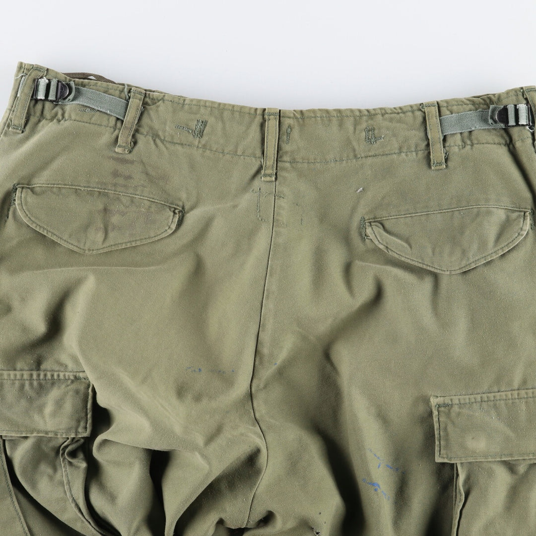 1970'S US Army M-65 Military Cargo Pants, Made in USA, Men's, W35 equivalent Nylon Khaki type sage green Vintage Second Hand