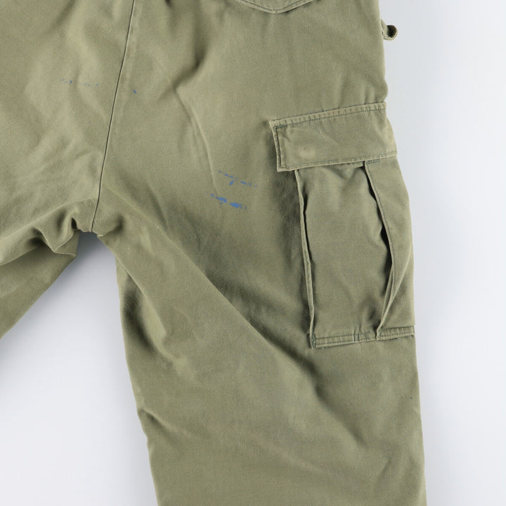 1970'S US Army M-65 Military Cargo Pants, Made in USA, Men's, W35 equivalent Nylon Khaki type sage green Vintage Second Hand