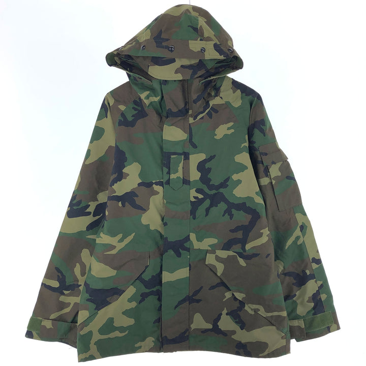 Genuine US military item, 00'S Woodland Camo ECWCS 1st GEN late model military Gore-Tex parka, MEDIUM-REGULAR, men's M equivalent Nylon Khaki type Vintage Second Hand
