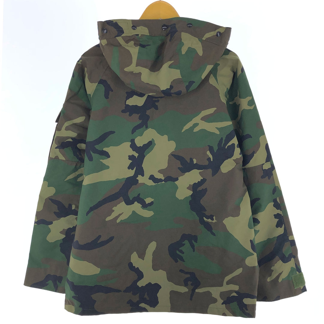 Genuine US military item, 00'S Woodland Camo ECWCS 1st GEN late model military Gore-Tex parka, MEDIUM-REGULAR, men's M equivalent Nylon Khaki type Vintage Second Hand