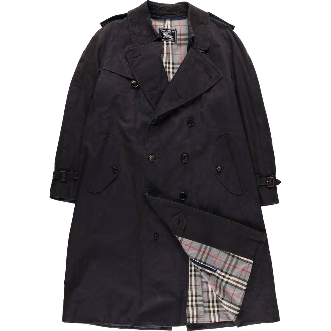 Burberry's 100% cotton trench coat, made in England, men's size XXL cotton black type Vintage Second Hand