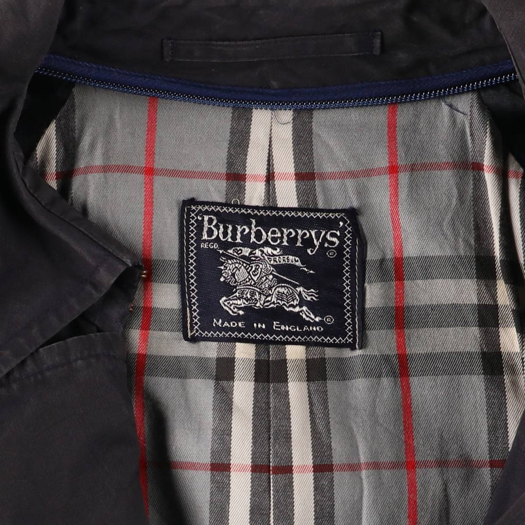Burberry's 100% cotton trench coat, made in England, men's size XXL cotton black type Vintage Second Hand