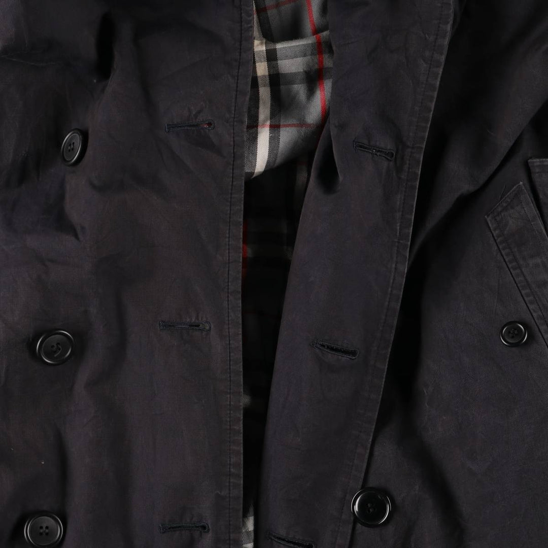 Burberry's 100% cotton trench coat, made in England, men's size XXL cotton black type Vintage Second Hand