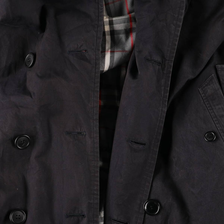 Burberry's 100% cotton trench coat, made in England, men's size XXL cotton black type Vintage Second Hand