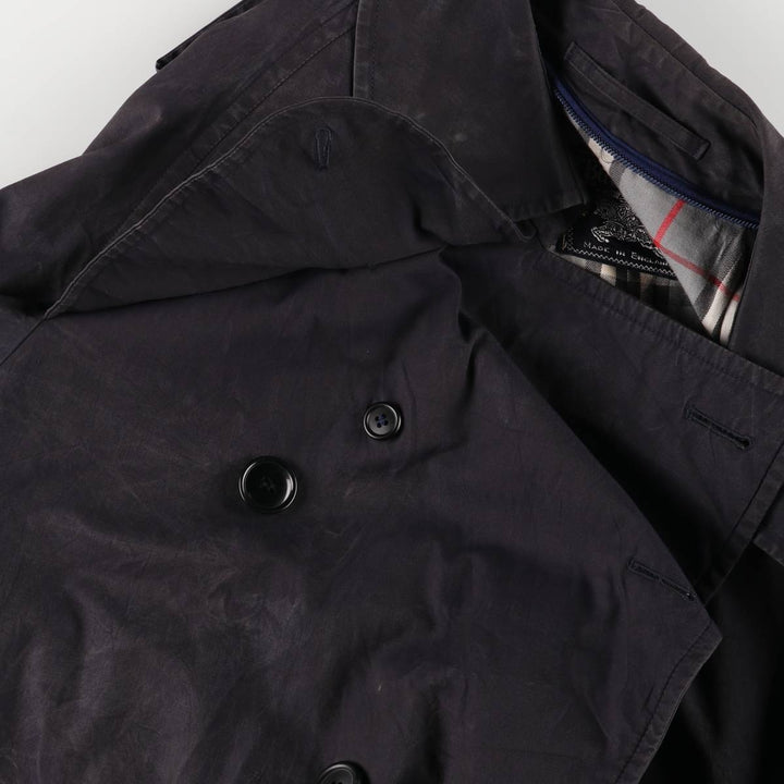 Burberry's 100% cotton trench coat, made in England, men's size XXL cotton black type Vintage Second Hand