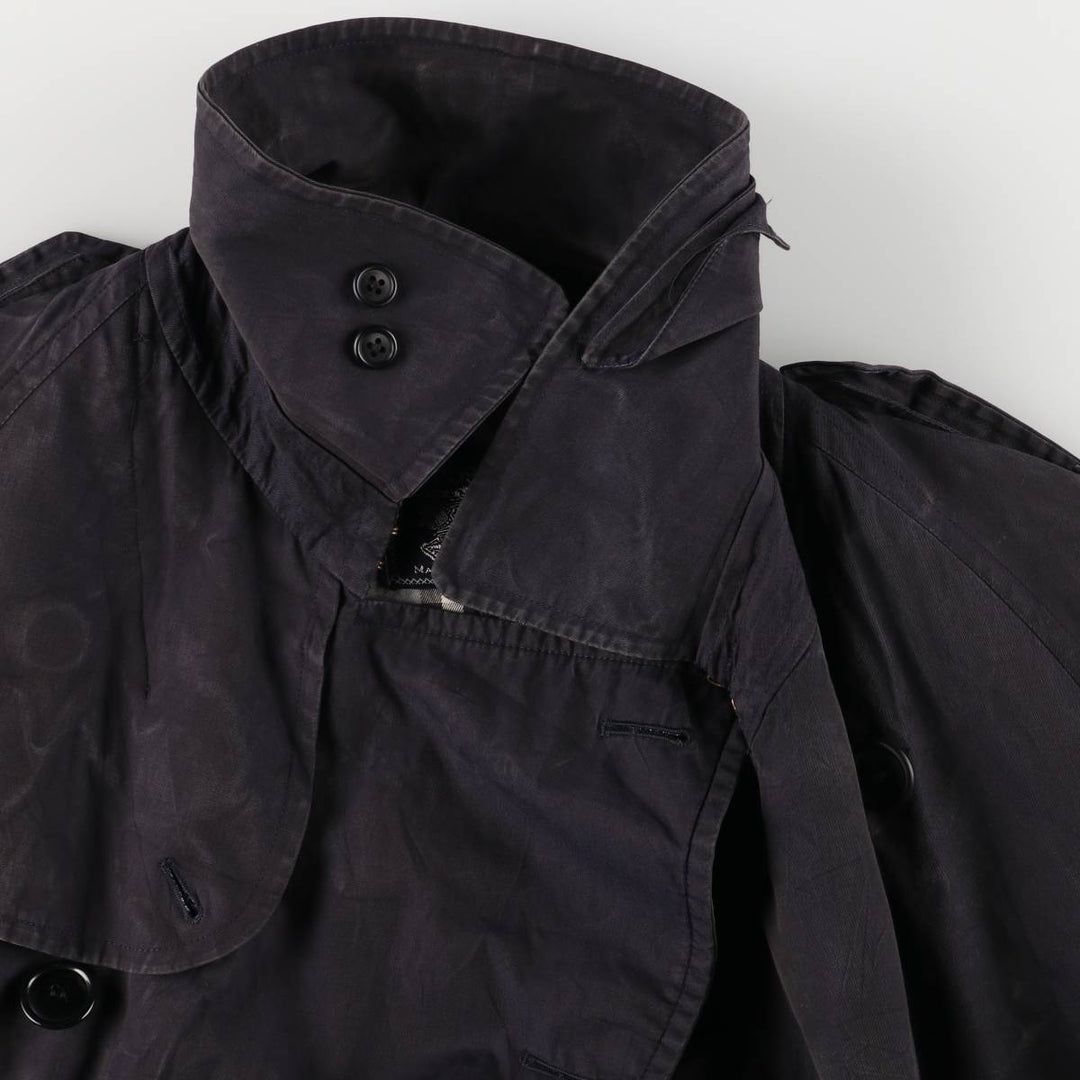 Burberry's 100% cotton trench coat, made in England, men's size XXL cotton black type Vintage Second Hand