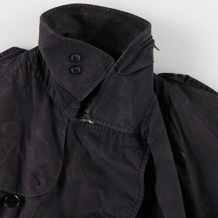 Burberry's 100% cotton trench coat, made in England, men's size XXL cotton black type Vintage Second Hand