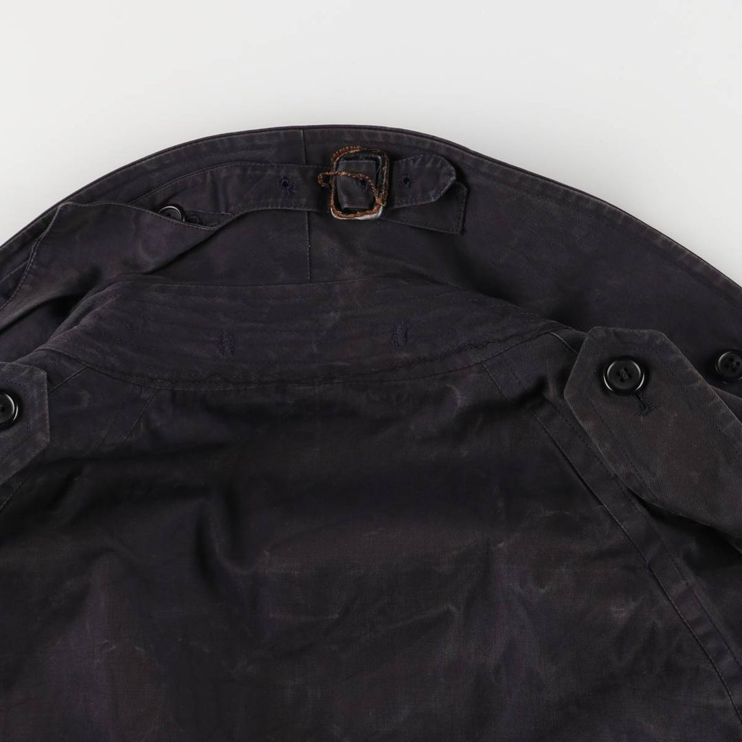 Burberry's 100% cotton trench coat, made in England, men's size XXL cotton black type Vintage Second Hand