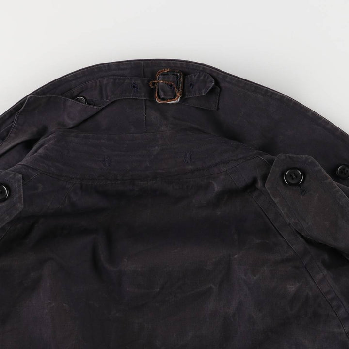 Burberry's 100% cotton trench coat, made in England, men's size XXL cotton black type Vintage Second Hand