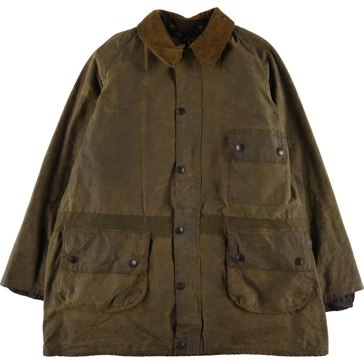 ~80'S Barbour Solway Zip 1 Warrant Waxed Cotton Oiled Jacket Made in England Men's L Size Vintage /evb007429