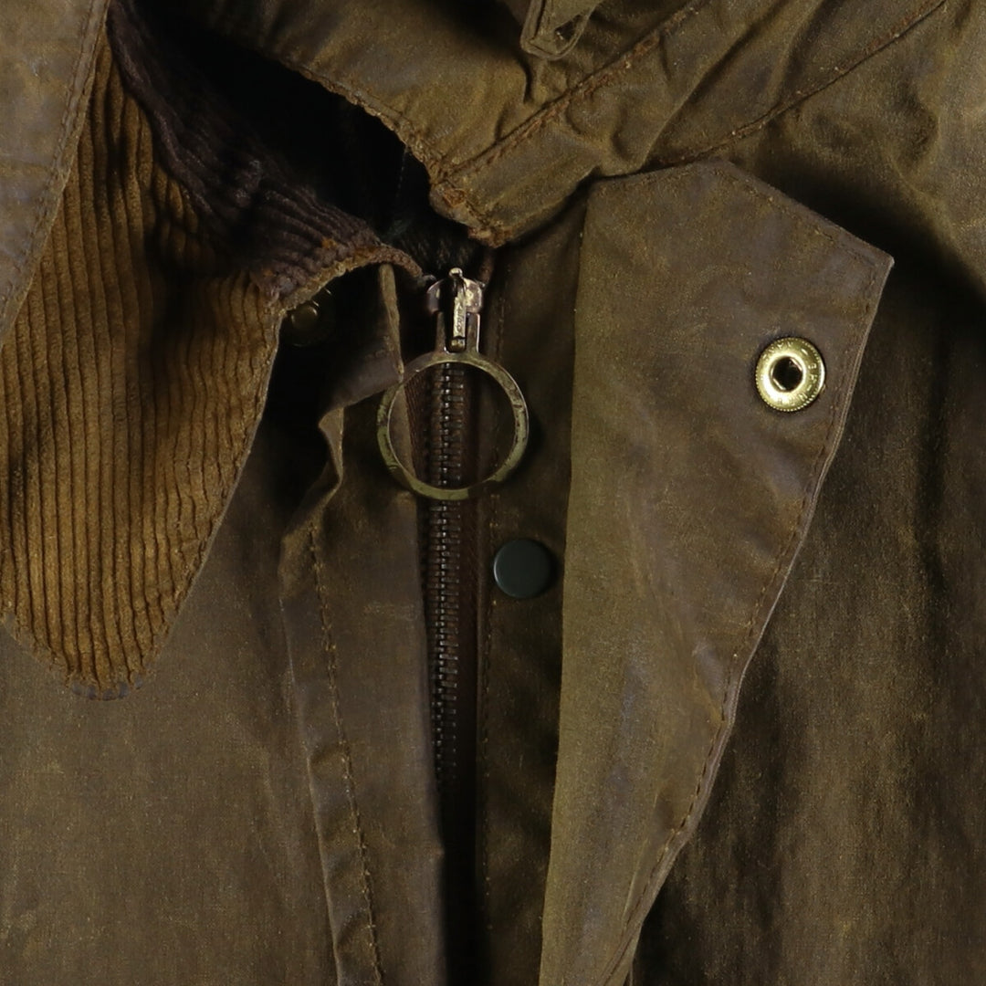 ~80'S Barbour Solway Zip 1 Warrant Waxed Cotton Oiled Jacket Made in England Men's L Size Vintage /evb007429