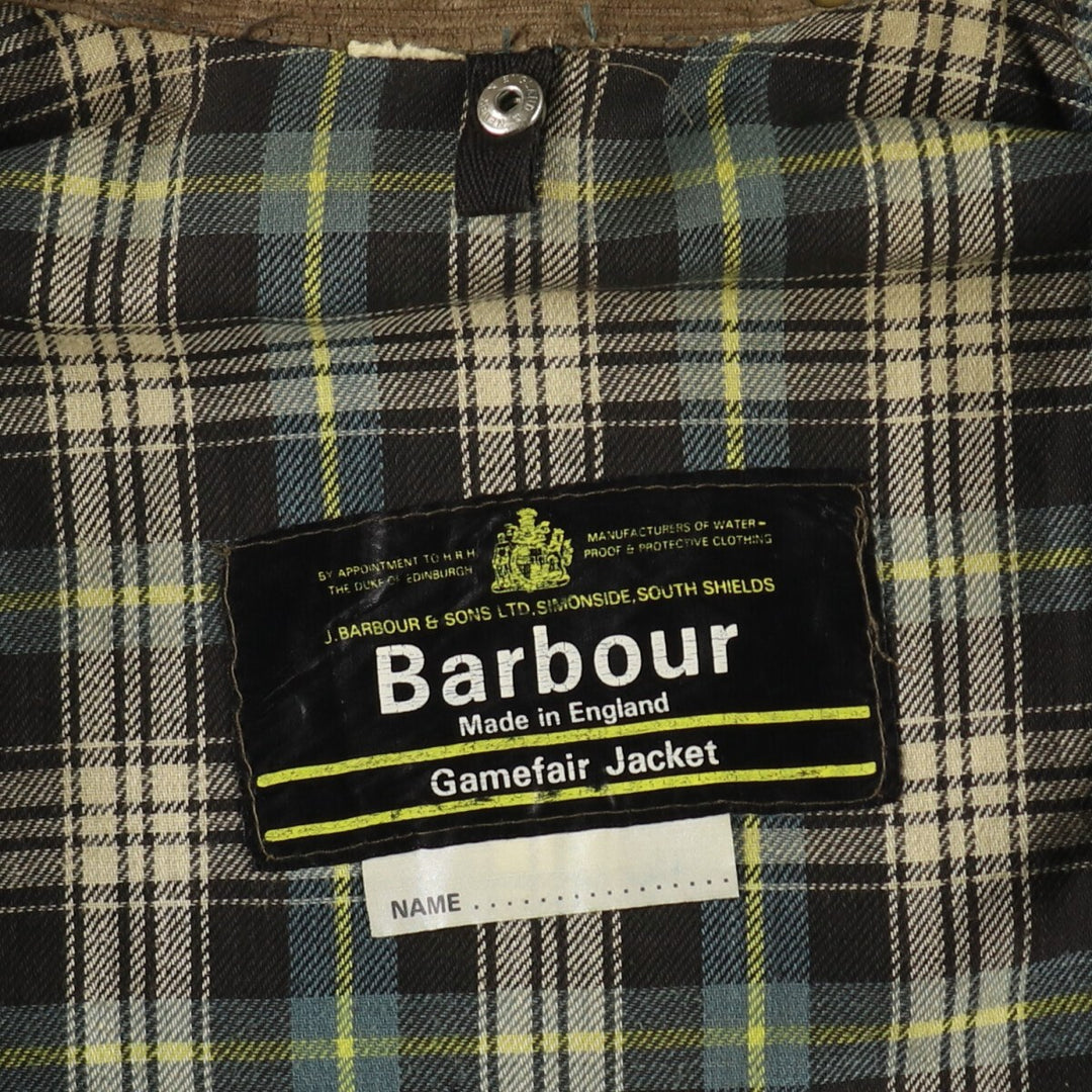 70s-80'S Barbour Game Fair 1 Warrant Waxed Cotton Oiled Jacket Made in England Men's L Size Vintage /evb007430