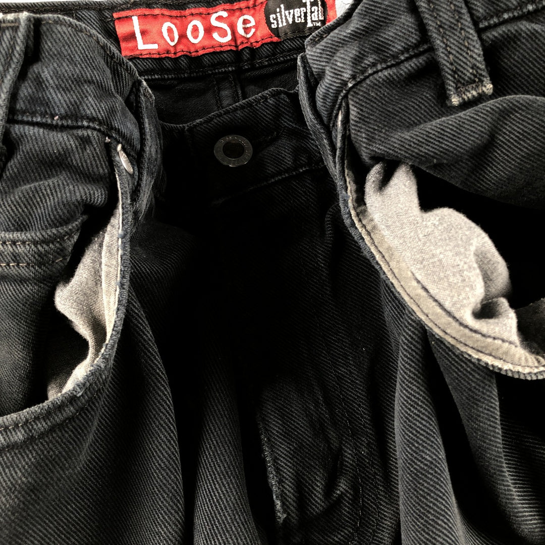 90'S Levi's Silver Tab LOOSE Black Denim Tapered Denim Pants Made in USA Men's W29 Vintage /evb007443