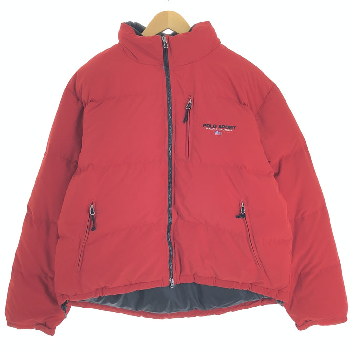 Vintage 90'S Ralph Lauren POLO SPORT down jacket, men's size XL polyester red type Vintage Second Hand