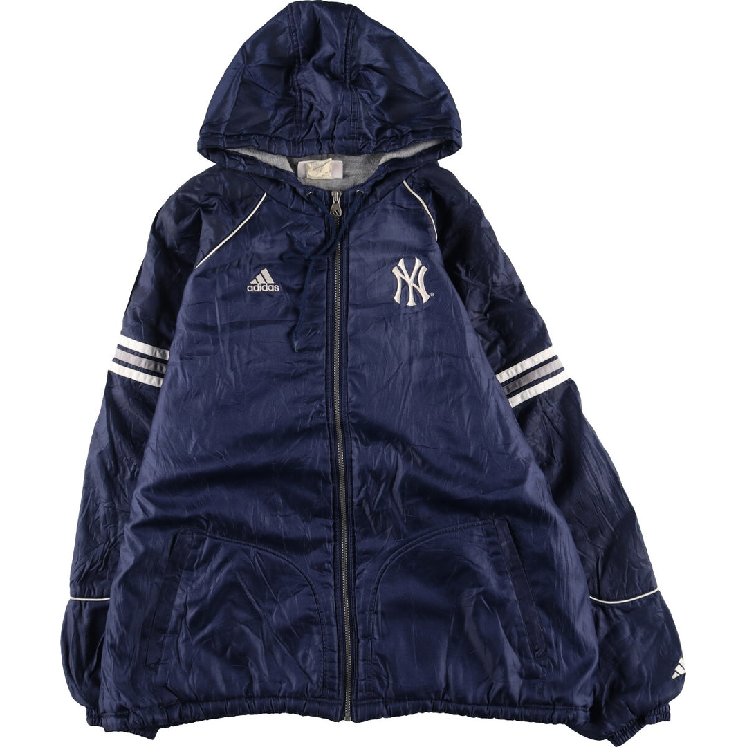 90'S adidas MLB NEW YORK YANKEES New York Yankees padded hoodie puffer jacket men's XL size /evb007460