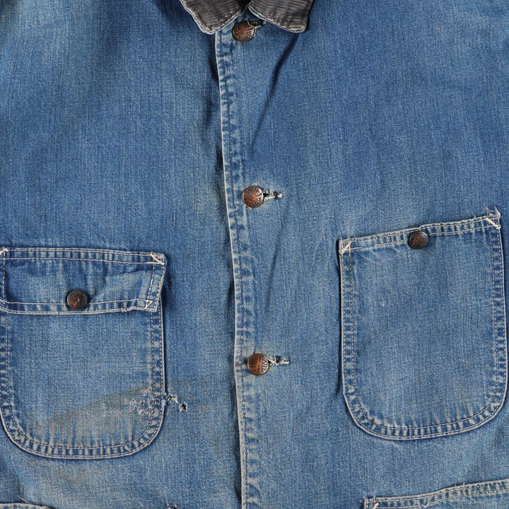 50s-60'S Power House Denim Coverall Made in USA Men's L Size Vintage /evb007477