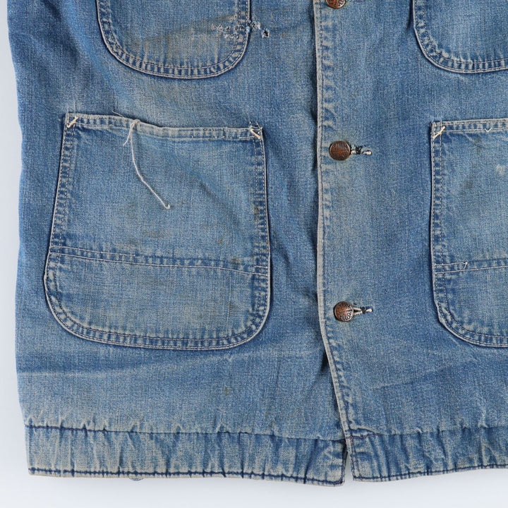 50s-60'S Power House Denim Coverall Made in USA Men's L Size Vintage /evb007477