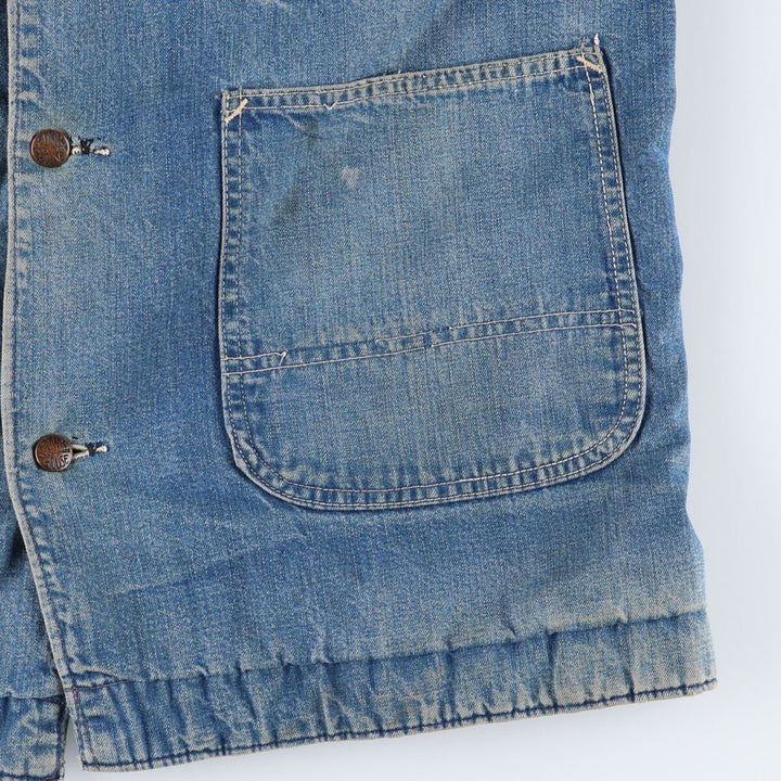 50s-60'S Power House Denim Coverall Made in USA Men's L Size Vintage /evb007477