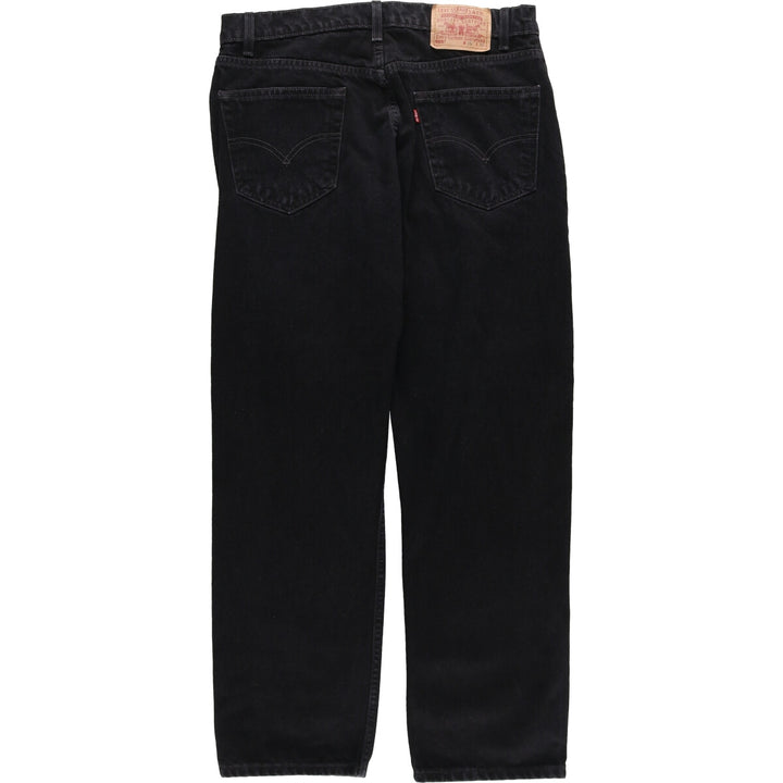 90'S Levi's 505 REGULAR FIT STRAIGHT LEG black denim tapered denim pants for men, size W34 /evb007489