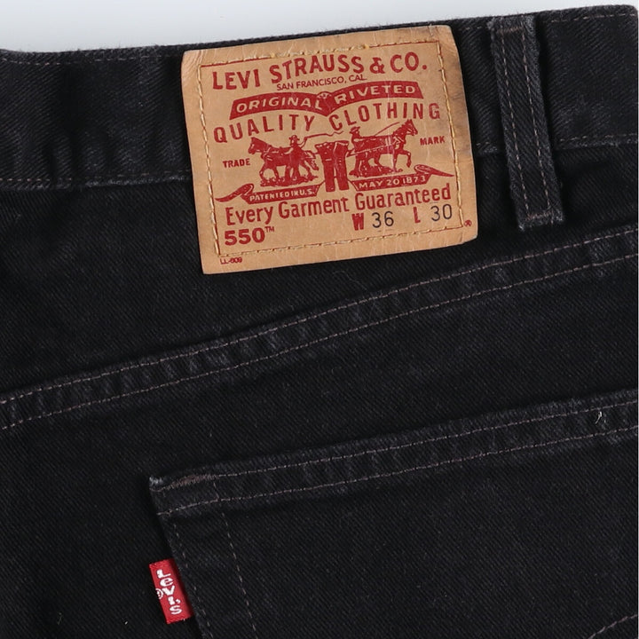 00'S Levi's 550 Relaxed Fit Black Denim Tapered Denim Pants Men's W34 equivalent /evb007495