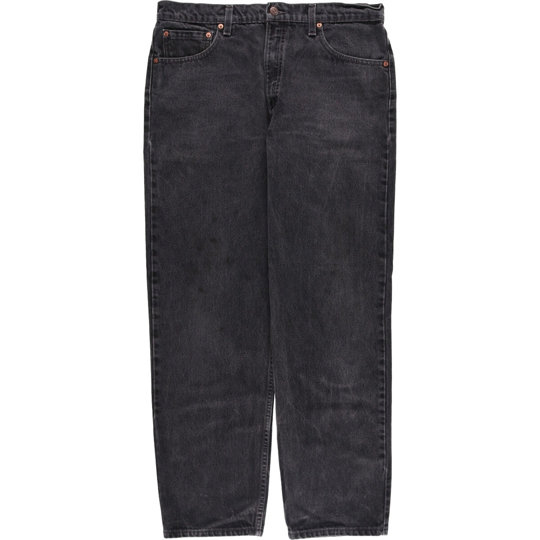 90'S Levi's 550 Relaxed Fit Black Denim Tapered Denim Pants Made in USA Men's W36 Vintage cotton black type Vintage Second Hand