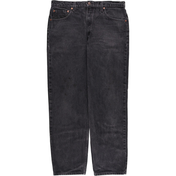 90'S Levi's 550 Relaxed Fit Black Denim Tapered Denim Pants Made in USA Men's W36 Vintage cotton black type Vintage Second Hand