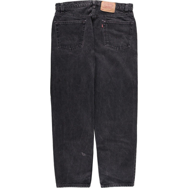 90'S Levi's 550 Relaxed Fit Black Denim Tapered Denim Pants Made in USA Men's W36 Vintage cotton black type Vintage Second Hand