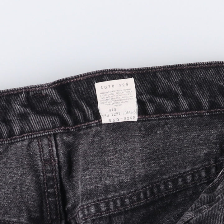 90'S Levi's 550 Relaxed Fit Black Denim Tapered Denim Pants Made in USA Men's W36 Vintage cotton black type Vintage Second Hand