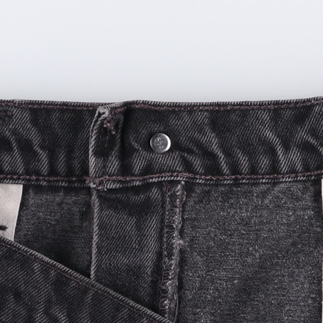 90'S Levi's 550 Relaxed Fit Black Denim Tapered Denim Pants Made in USA Men's W36 Vintage cotton black type Vintage Second Hand
