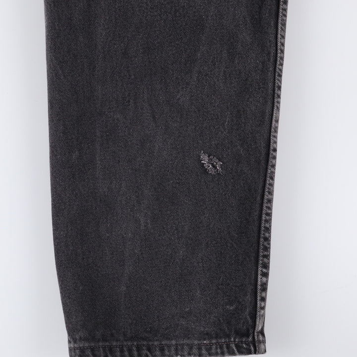 90'S Levi's 550 Relaxed Fit Black Denim Tapered Denim Pants Made in USA Men's W36 Vintage cotton black type Vintage Second Hand