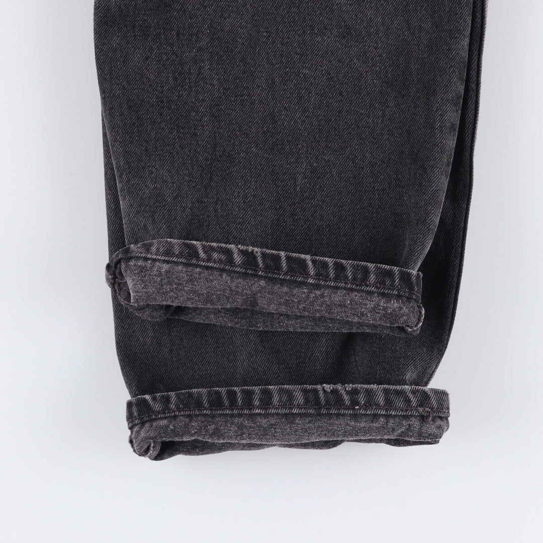 90'S Levi's 550 Relaxed Fit Black Denim Tapered Denim Pants Made in USA Men's W36 Vintage cotton black type Vintage Second Hand