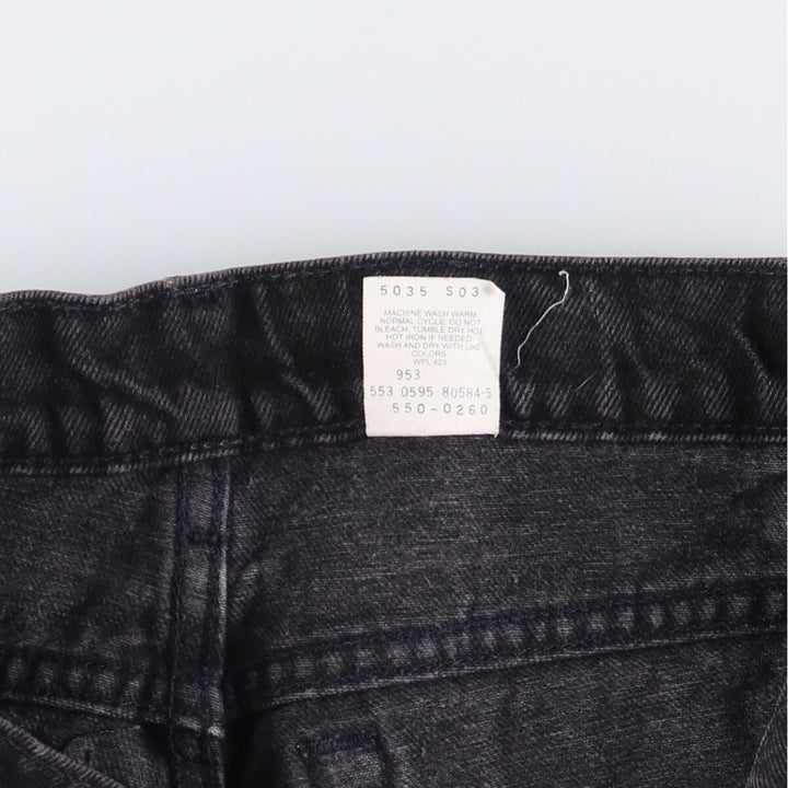 90'S Levi's 550 Relaxed Fit Tapered Leg Black Denim Tapered Denim Pants Made in USA Men's W31 cotton black type Vintage Second Hand