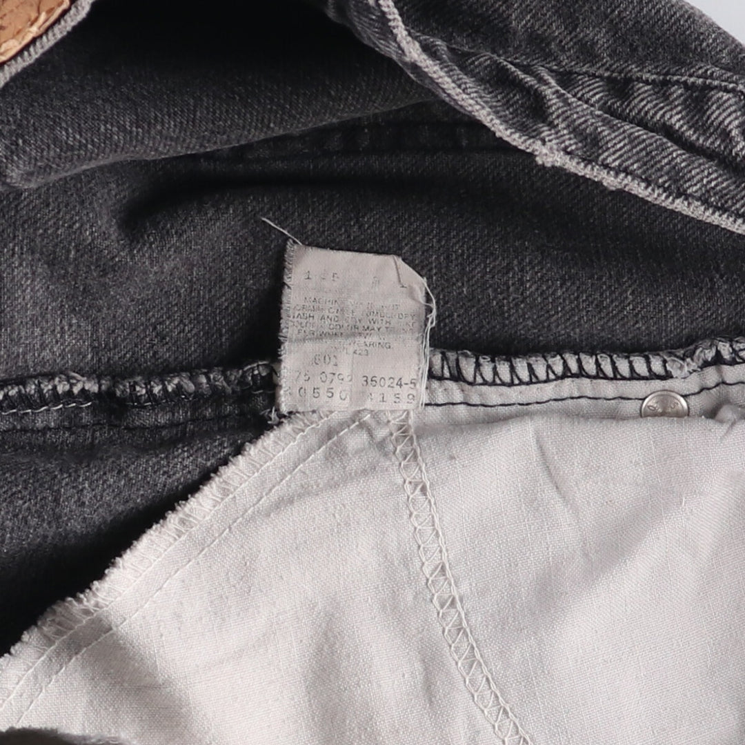 90'S Levi's 40550-4159 Black Denim Tapered Denim Pants, Made in the USA, Men's Size W32, Vintage cotton black type Vintage Second Hand