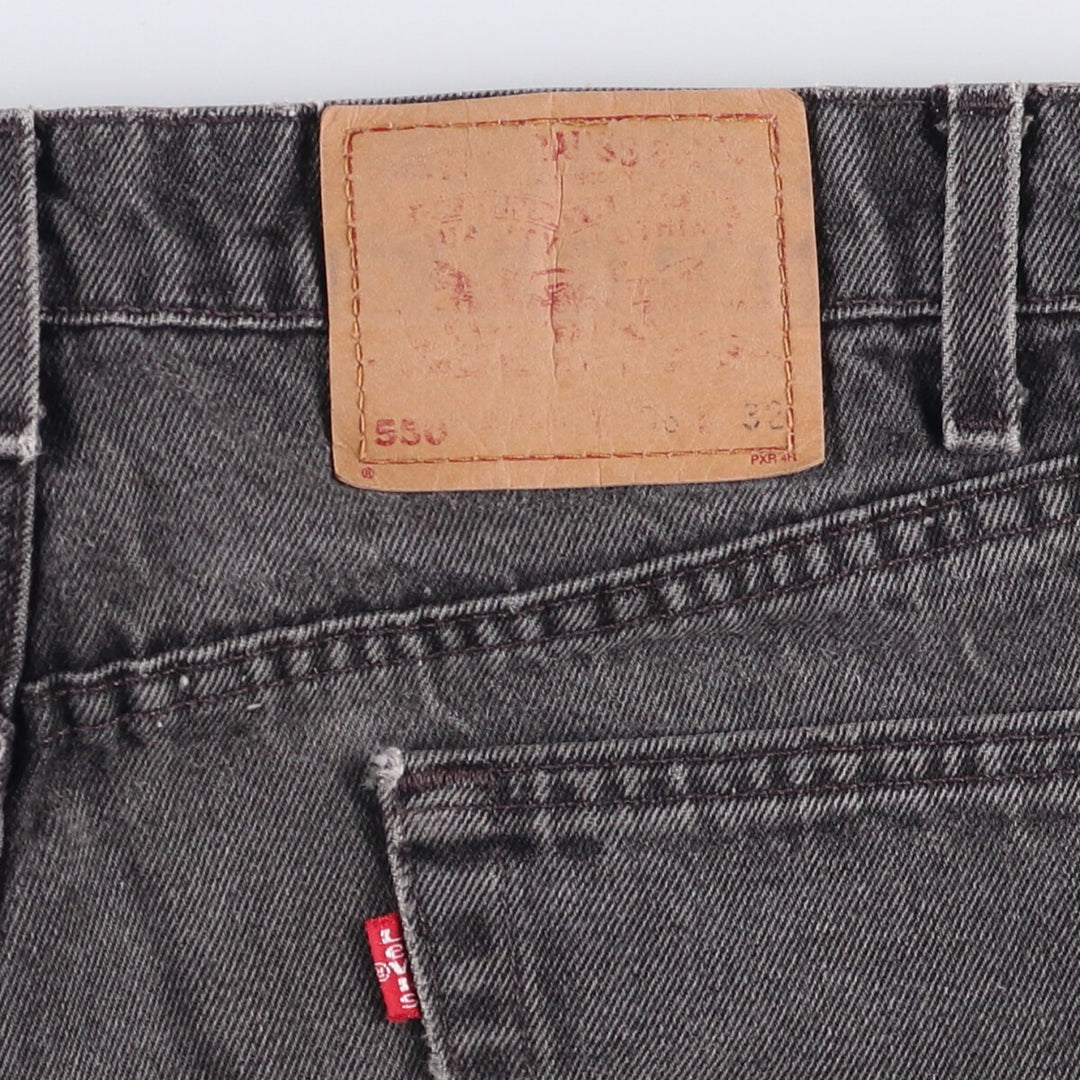 90'S Levi's 550 Relaxed Fit Black Denim Tapered Denim Pants Made in USA Men's W34 Vintage unclear black type Vintage Second Hand