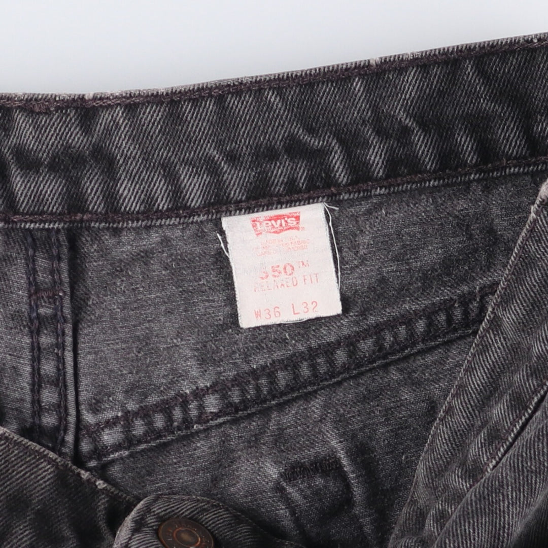 90'S Levi's 550 Relaxed Fit Black Denim Tapered Denim Pants Made in USA Men's W34 Vintage unclear black type Vintage Second Hand
