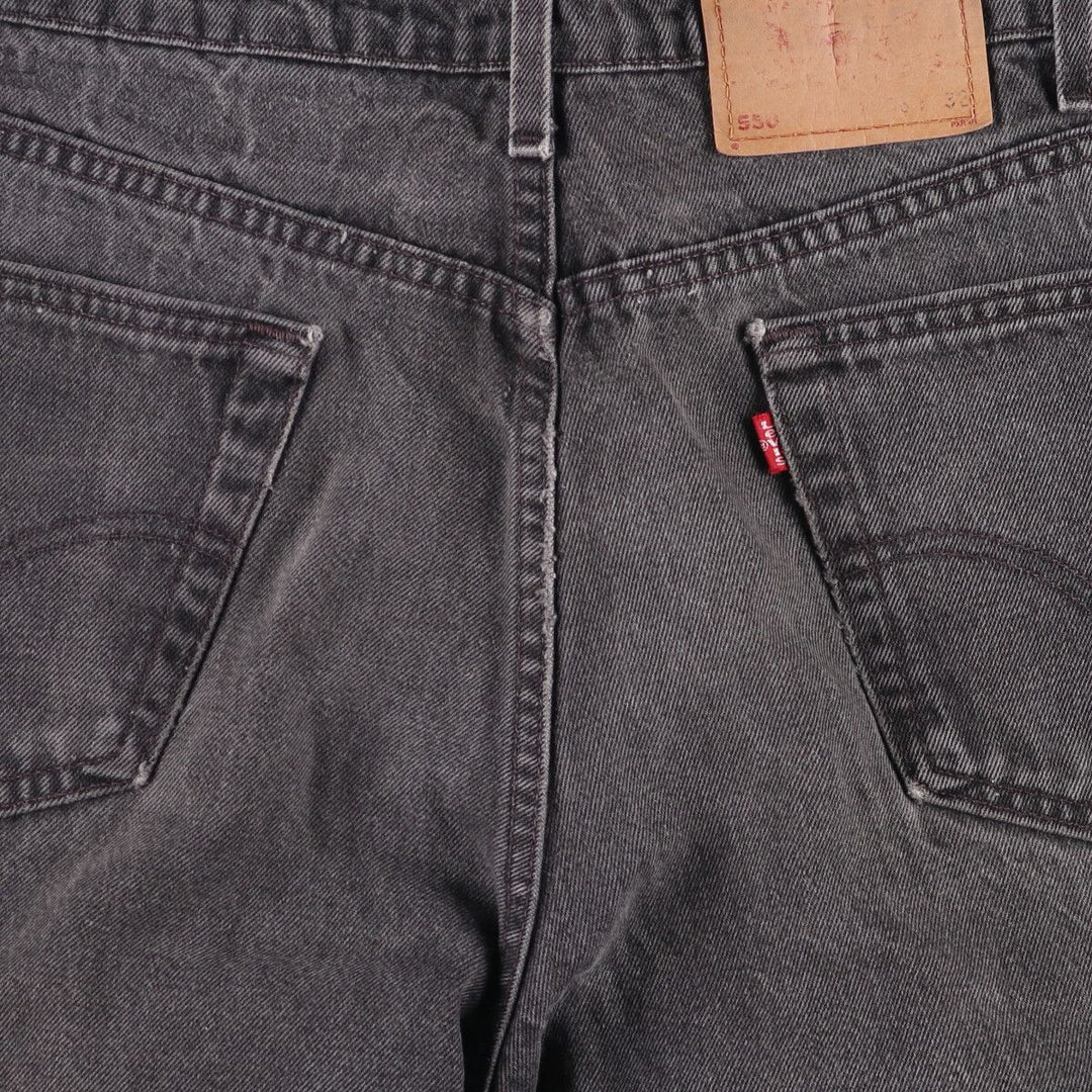 90'S Levi's 550 Relaxed Fit Black Denim Tapered Denim Pants Made in USA Men's W34 Vintage unclear black type Vintage Second Hand