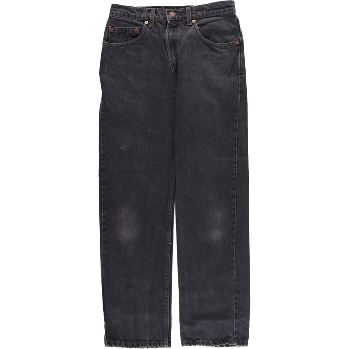 00'S Levi's 505 REGULAR FIT STRAIGHT LEG Black Denim Tapered Denim Pants Made in Canada Men's W28 equivalent cotton gray type Vintage Second Hand