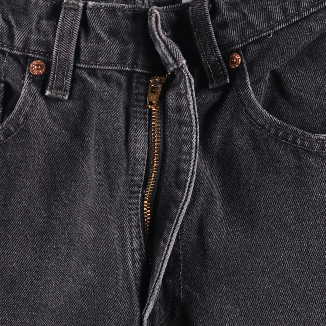 00'S Levi's 505 REGULAR FIT STRAIGHT LEG Black Denim Tapered Denim Pants Made in Canada Men's W28 equivalent cotton gray type Vintage Second Hand