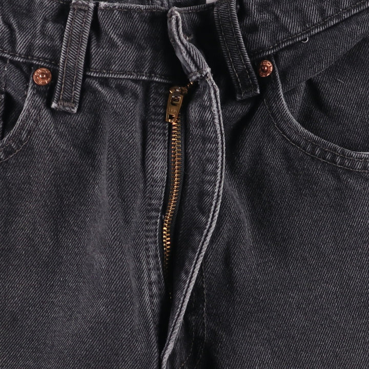 00'S Levi's 505 REGULAR FIT STRAIGHT LEG Black Denim Tapered Denim Pants Made in Canada Men's W28 equivalent cotton gray type Vintage Second Hand