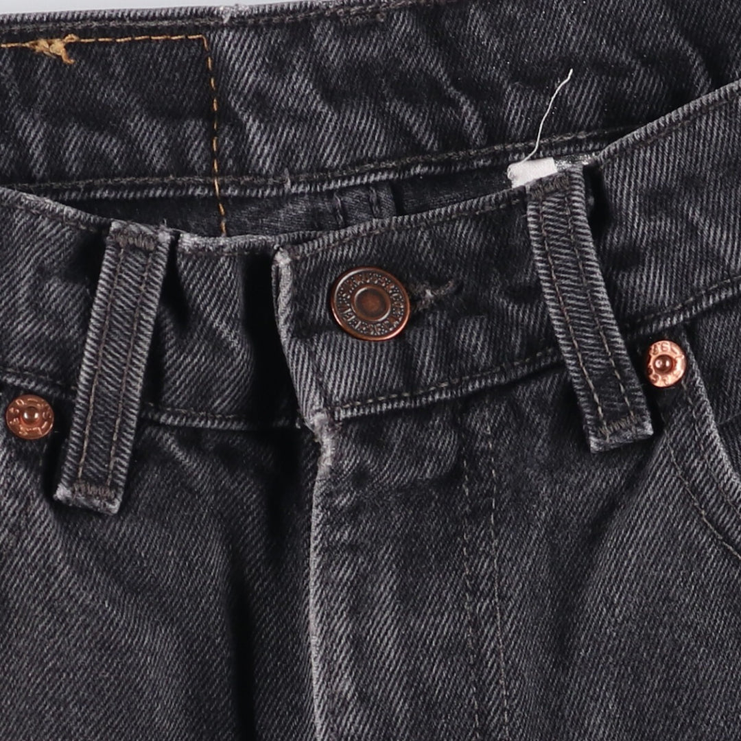 00'S Levi's 505 REGULAR FIT STRAIGHT LEG Black Denim Tapered Denim Pants Made in Canada Men's W28 equivalent cotton gray type Vintage Second Hand