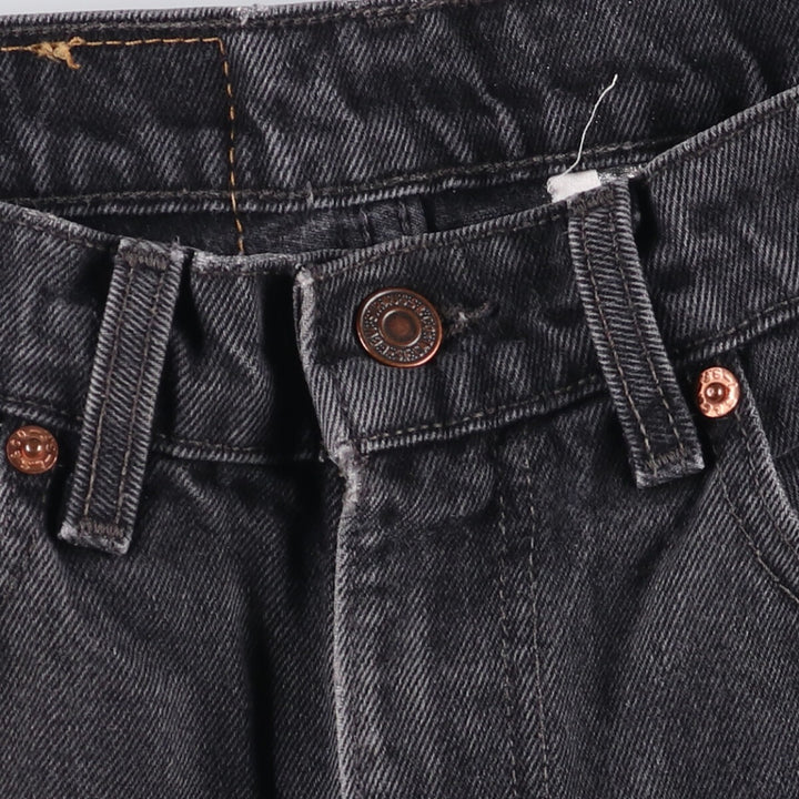 00'S Levi's 505 REGULAR FIT STRAIGHT LEG Black Denim Tapered Denim Pants Made in Canada Men's W28 equivalent cotton gray type Vintage Second Hand