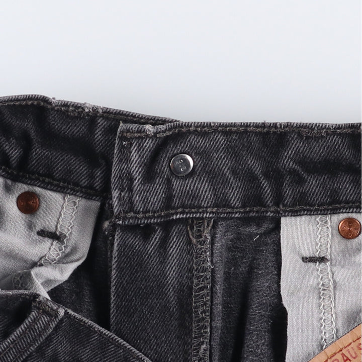 00'S Levi's 505 REGULAR FIT STRAIGHT LEG Black Denim Tapered Denim Pants Made in Canada Men's W28 equivalent cotton gray type Vintage Second Hand